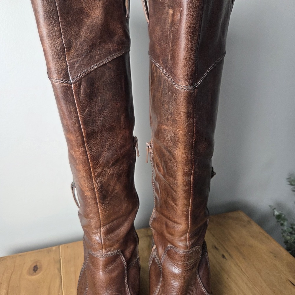Naturalizer ORA Wide Shaft Riding Boots Sz 9 Distressed Coffee Bean Brown - Picture 12 of 16